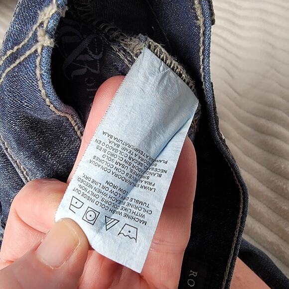 Rock & Republic Kasandra Jeans 12M Bootcut Blue Denim Mid Rise Studded Pockets - Picture 12 of 12